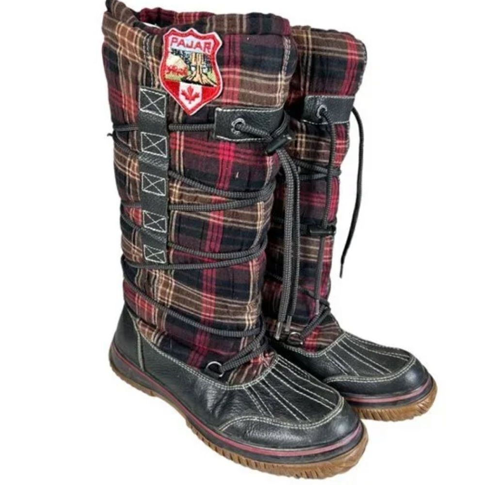 Pajar Plaid Winter Boots‎ with Sherpa lining Sz 9-9.5